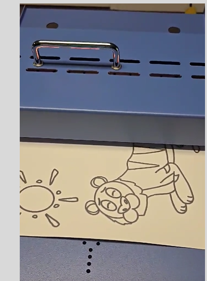 Tzadi the Tiger coloring page being created